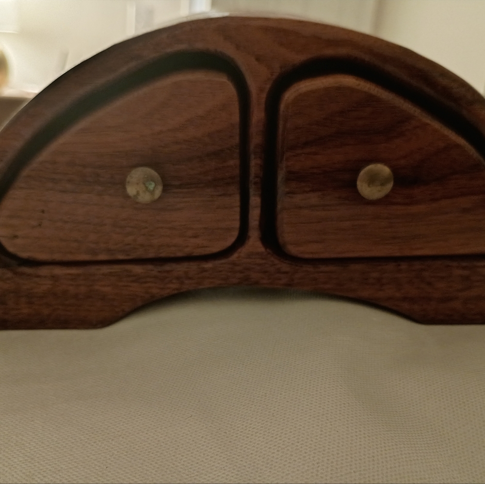 Unique Wooden Half-Moon Jewelry Box